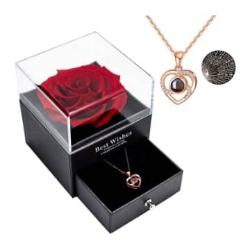 rosa preservada en caja con collar comprar
