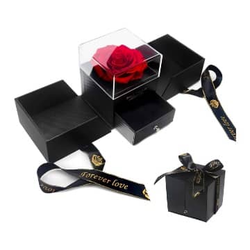 rosa preservada caja joyero