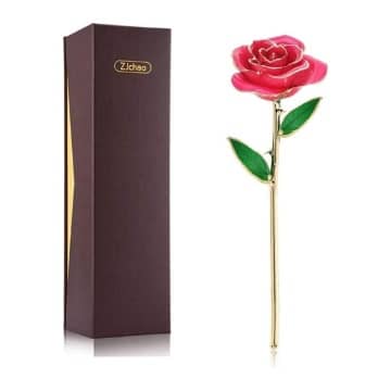 rosa eterna rosa real bañada en oro comprar