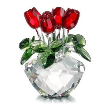 rosas eternas en jarron cristal