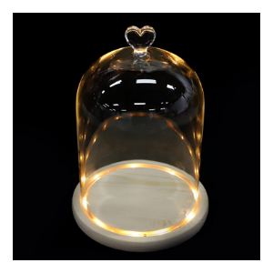 cupula cristal con luces led 20 cm